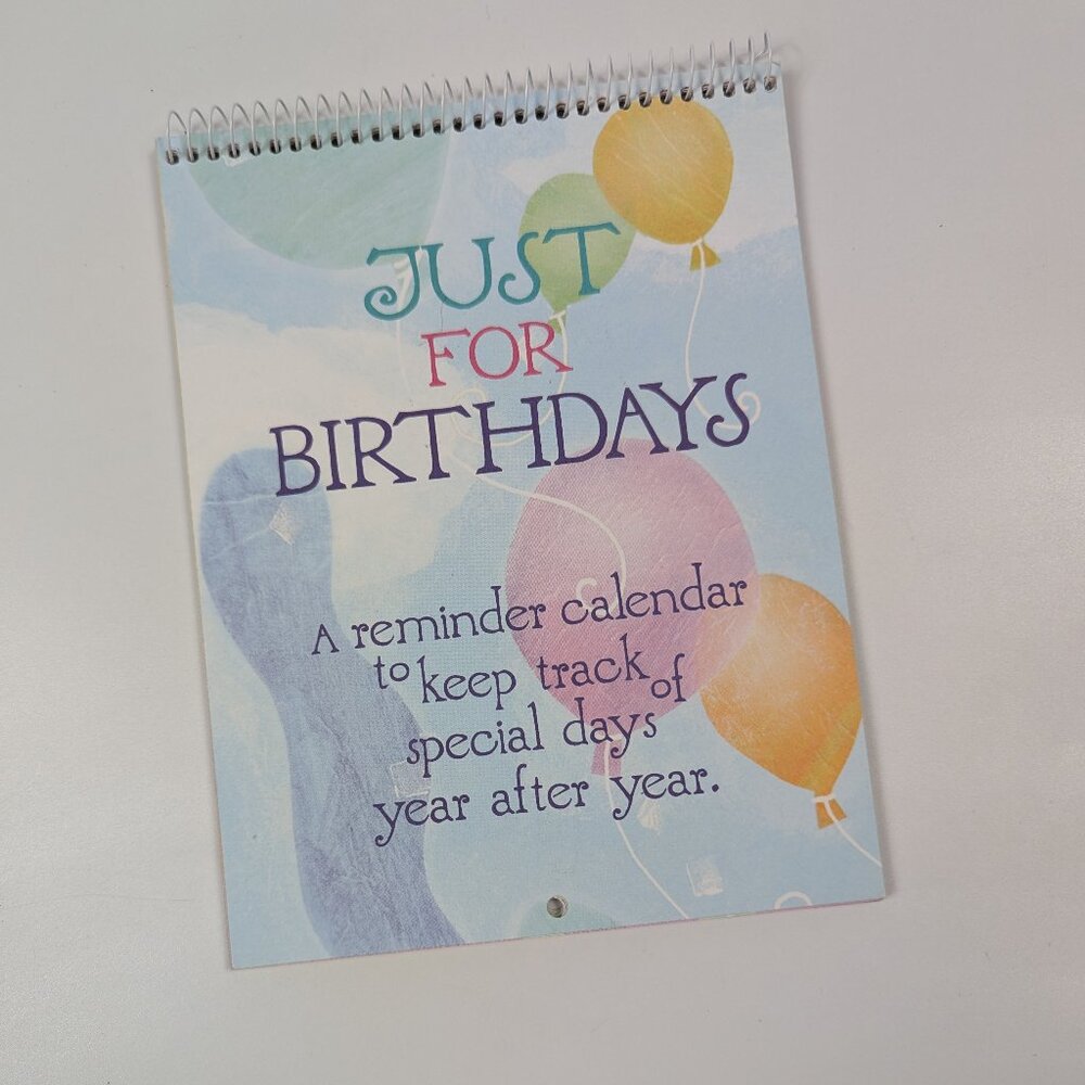 Vintage Current Just for Birthdays Monthly Birthday/Anniversary Tracker